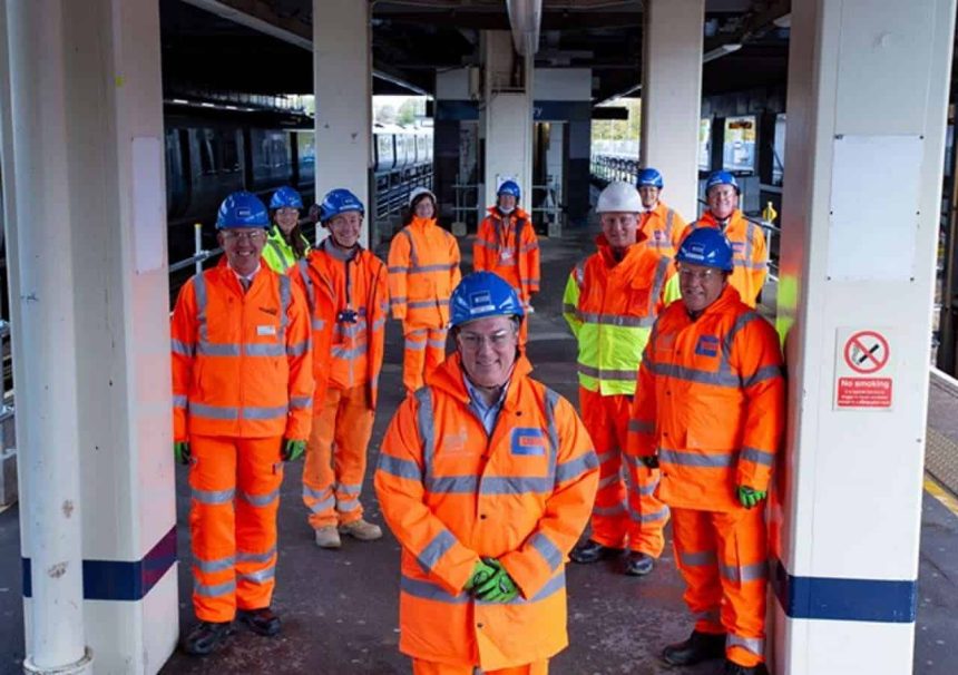 Gatwick airport station works group shot