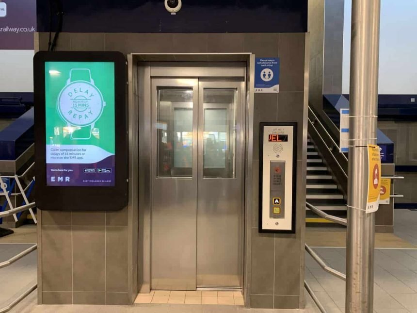 Lifts at main entrance of Derby railway station have been revamped