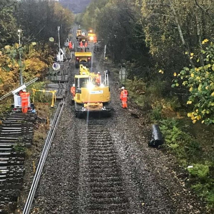 Work on the Aberdare line for the South Wales Metro