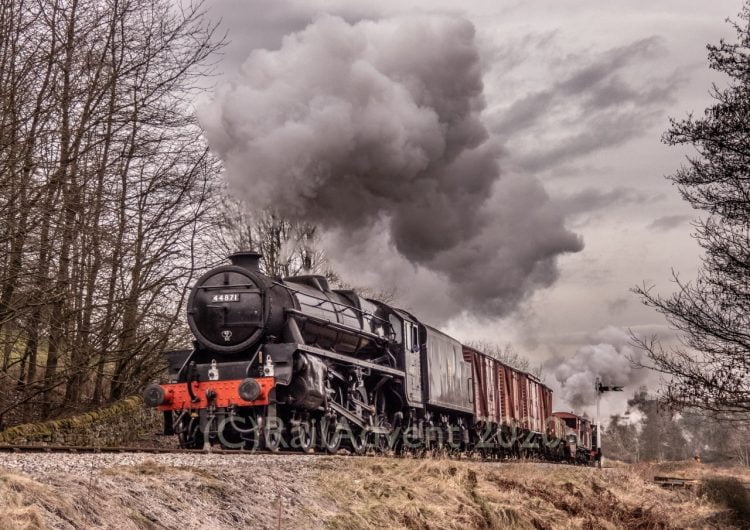 LMS Black 5 No. 44871 on the Keighley and Worth Valley Railway