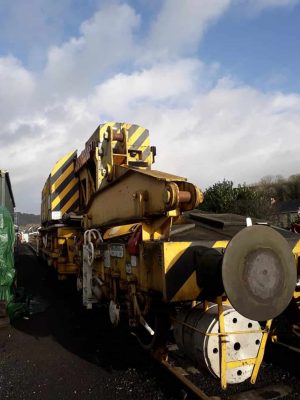 Ex-BR breakdown crane arrives at the Gwili Steam Railway