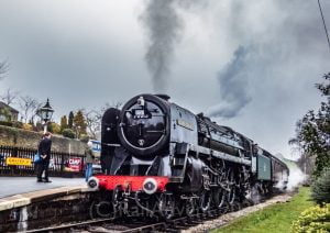 70013 Oliver Cromwell at Oakworth on the Keighley and Worth Valley Railway