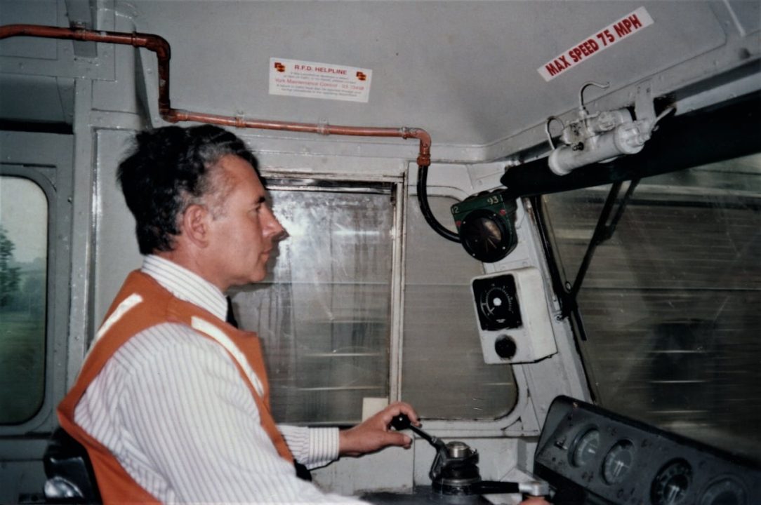 Driver Ray Churchill on a Class 47 locomotive