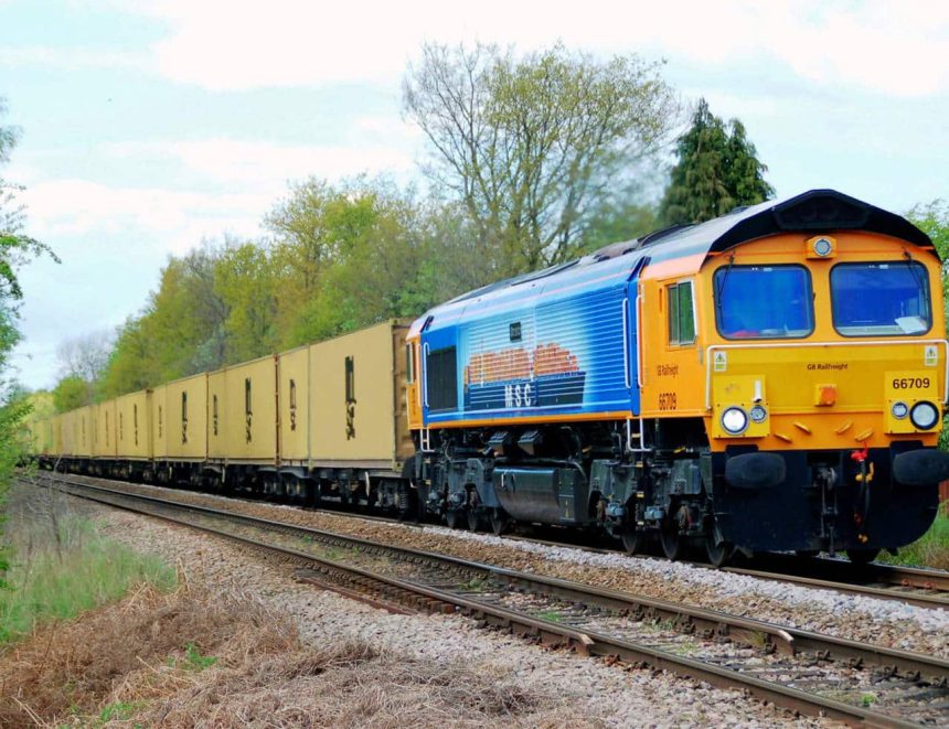 MSC and GB Railfreight Class 66 locomotive Liverpool Freight Service