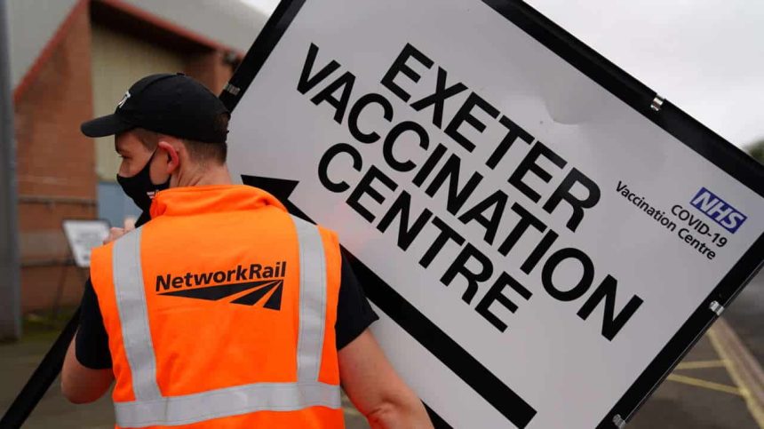 Network Rail volunteers help set up mass vaccination facility in Exeter