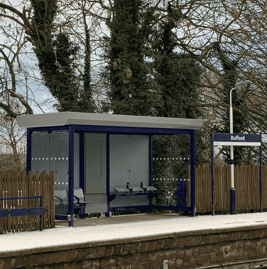 Ruttord Station's new Shelter // Credit Northern