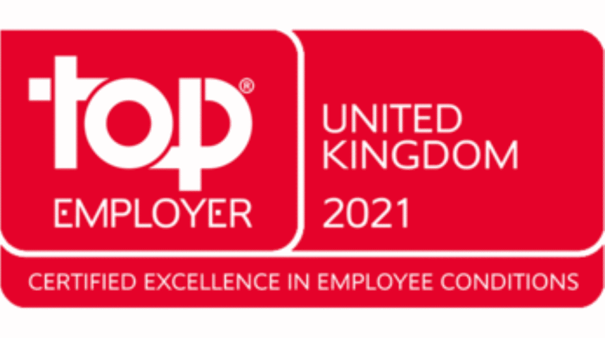 Top Employer 2021 for United Kingdom // Credit Top Employer Institute