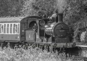 52322 arrives at Irwell Vale on the East Lancashire Railway
