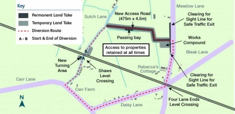 Shaws railway level crossing proposal Burscough