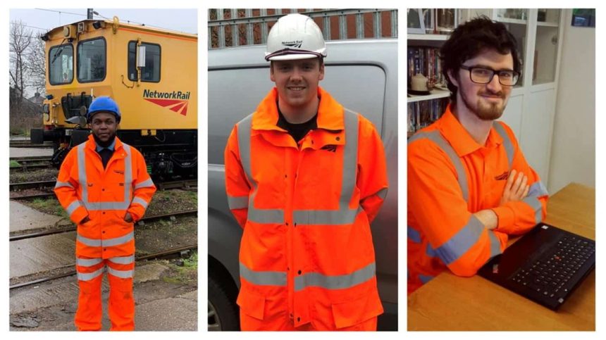 Three Network Rail Apprentices // Credit Network Rail