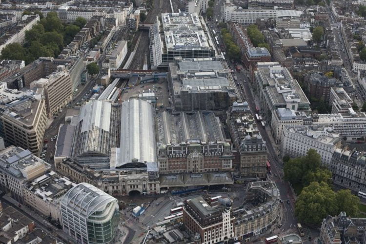 Victoria station aerial view