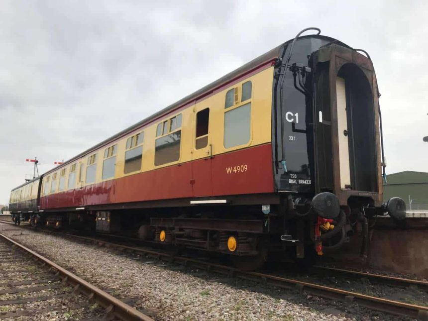 Mark 1 carriages repainted at the West Somerset Railway