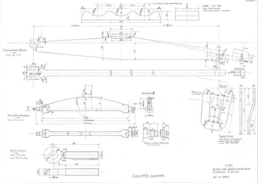 Drawings for steam locomotive 4709