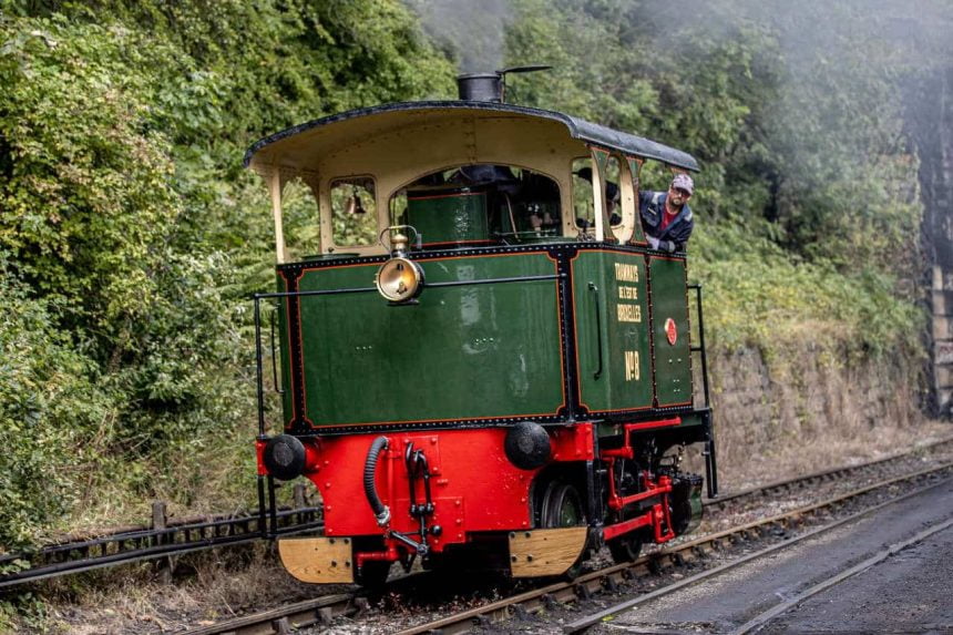 Steam tram Lucie in action at the North Yorkshire Moors Railway