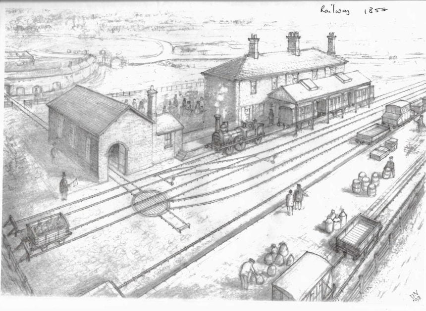 Horncastle station 1855 drawing