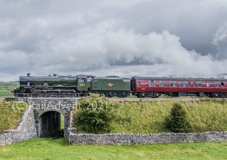 LMS Jubilee No. 45562 Alberta heads for Ribblehead with The Waverley