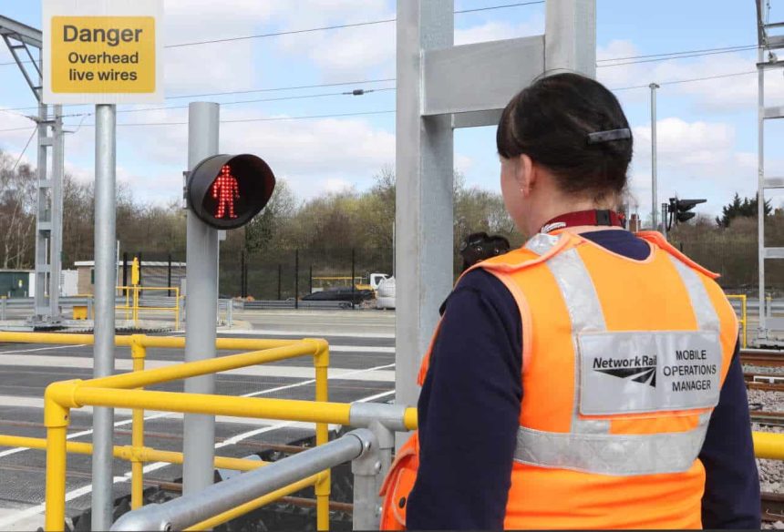 Brent Cross West March 2021 New level crossing Network Rail Mobile operations manager Michelle Gull
