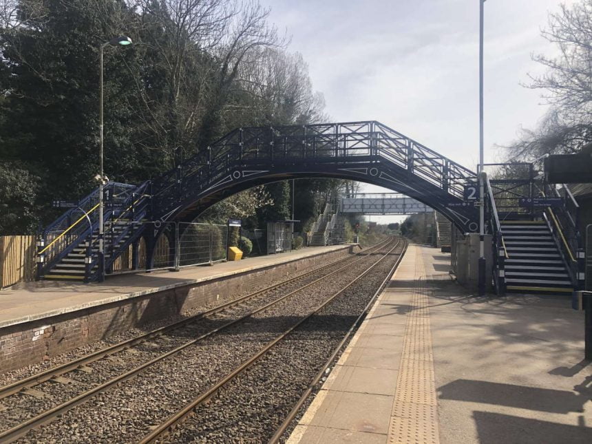 Refurbished footbridge at Cottingham station