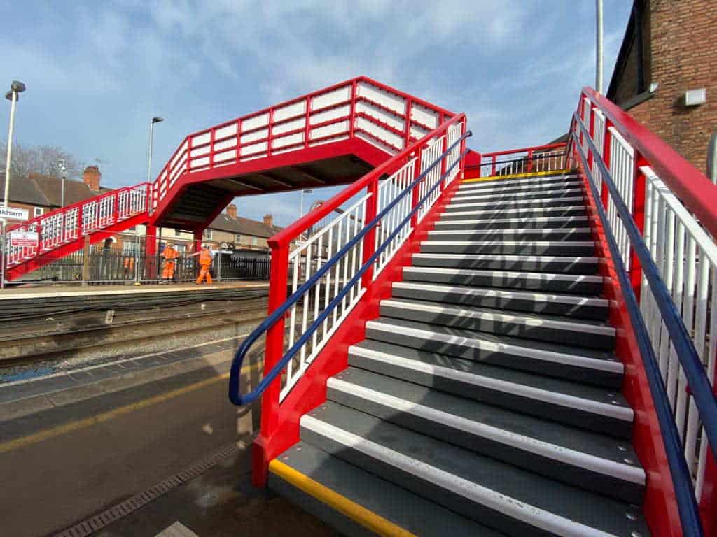 Oakham station footbridge after the work