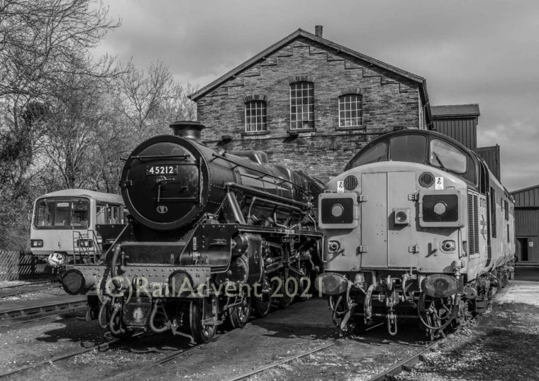 45212, 37075 and 144011 at Haworth, Keighley and Worth Valley Railway