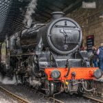 44871 stands at Pickering on the North Yorkshire Moors Railway