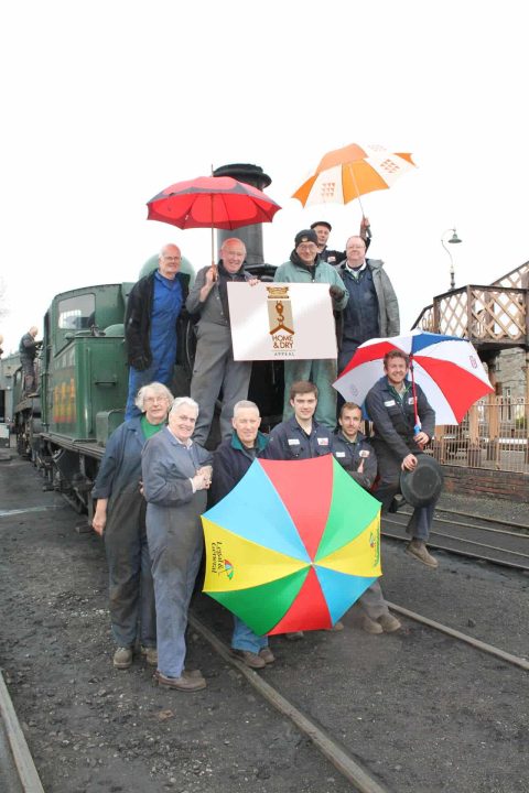 Staff at Bridgnorth loco works launching the SVR's Home & Dry appeal