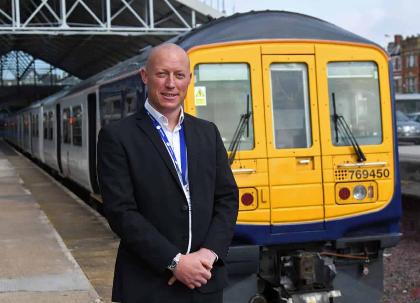 Regional Director Chris Jackson with the Class 769 FLEX at Southport