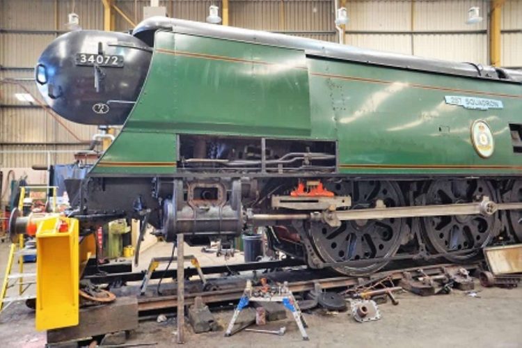 34072 undergoing Repairs at Herston // Credit SLL
