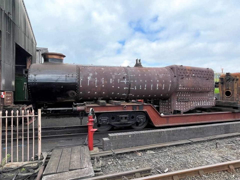 5043 Earl of Mount Edgcumbe boiler awaits its hydraulic test