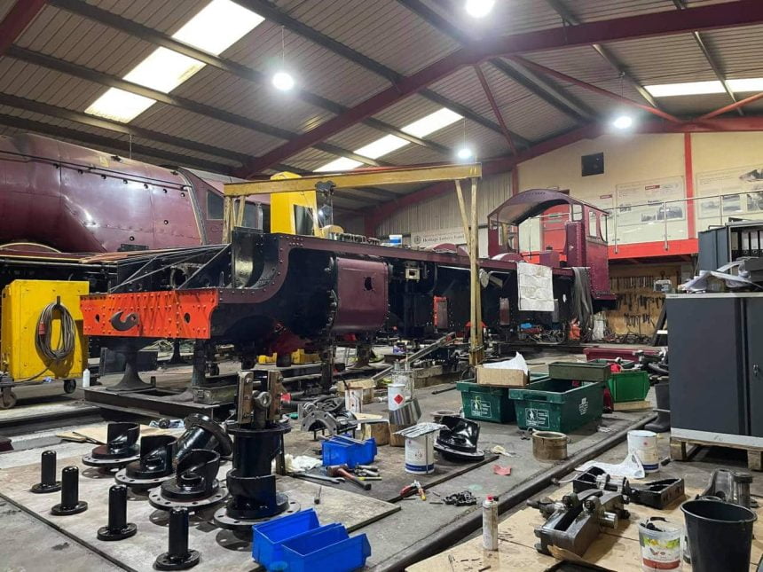 5551 The Unknown Warrior at West Shed under construction