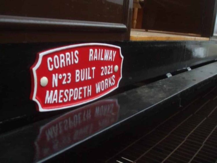 Builders Plate for No.23 fitted // Credit Corris Railway