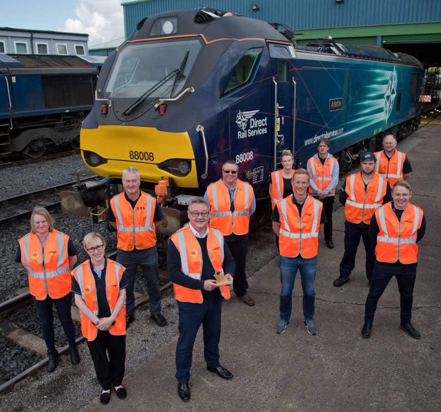 DRS Team accept IRO/Modern Railways Golden Whistle May 18 2021 - Kingmoor Depot