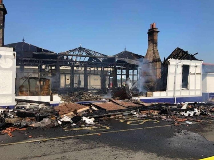 Troon station after major fire