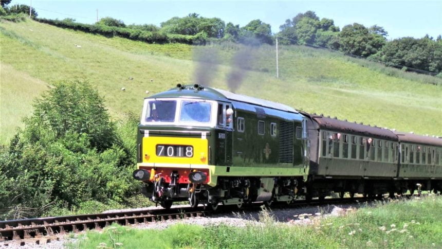 D7018 on the West Somerset Railway