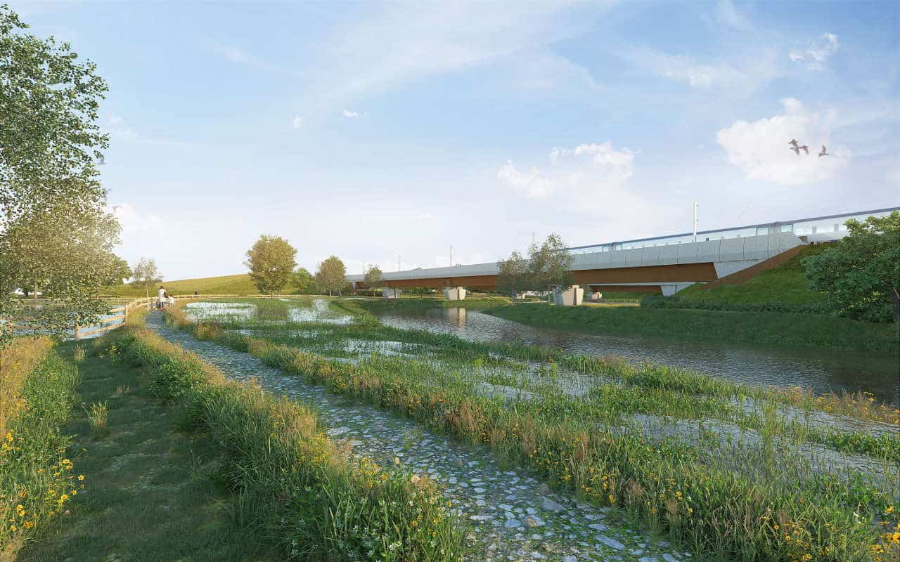 Credit HS2 // CGI visuals of River Cole viaducts