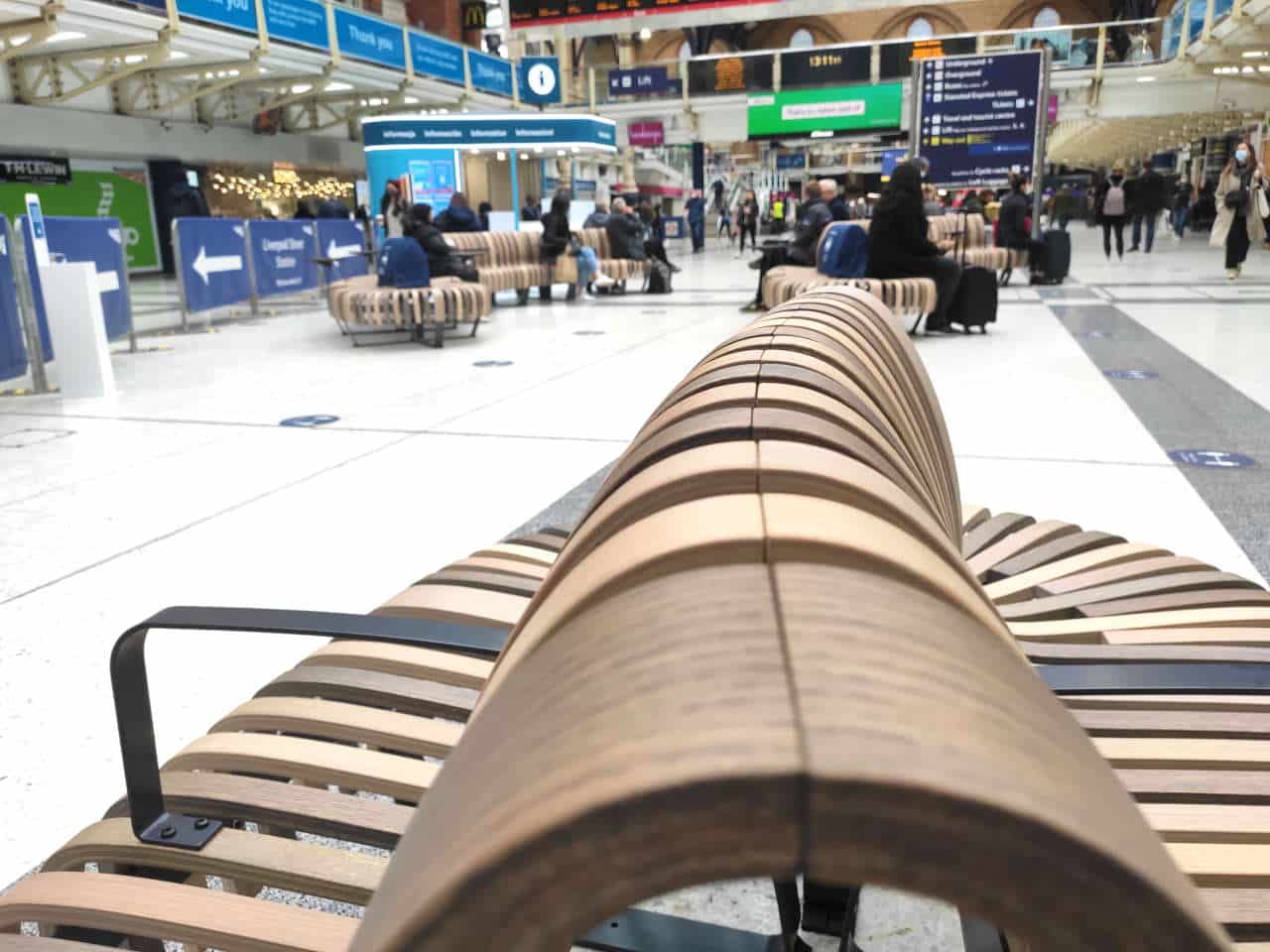New seating at London Liverpool Street railway station