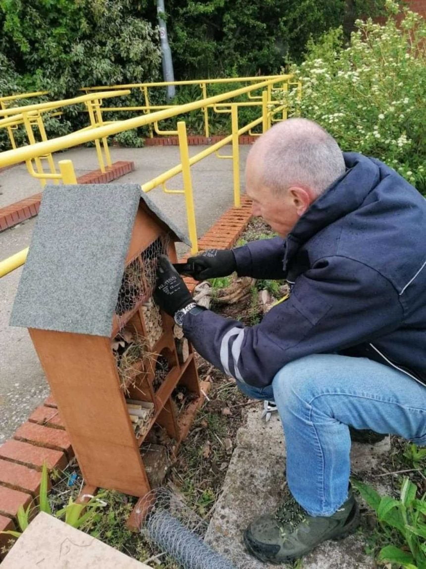 The bug hotel at Diss Railway station