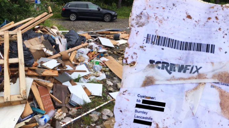 Burnley fly tipping composite address redacted
