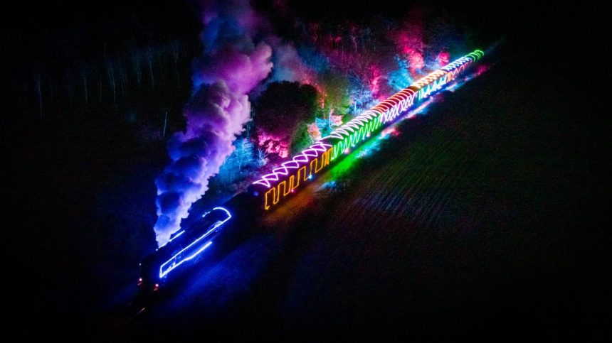 Winter steam train