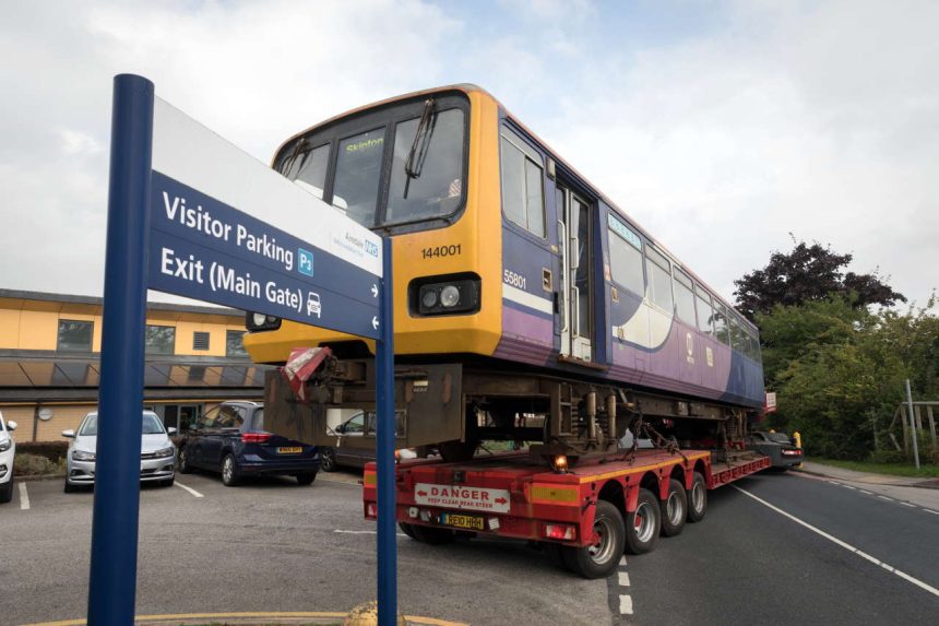 The Pacer train arrives at Airedale Hospital. Photo: Bob Smith