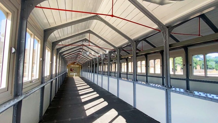 Interior of Lancaster station footbridge after refurbishment