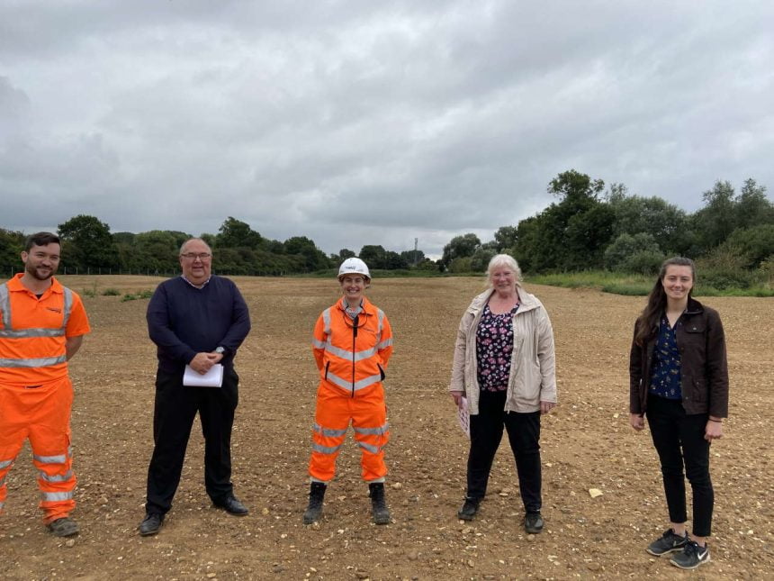 Network Rail transforms Northamptonshire work compound into first habitat to protect wildlife following major railway upgrades