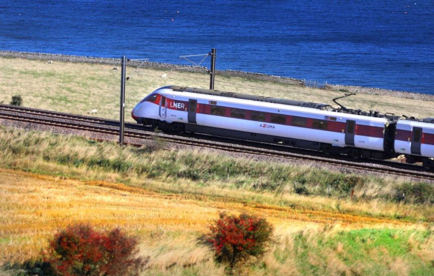 LNER Azuma on a Coast line on the Mainline