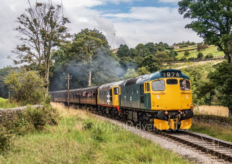 27001 and 26007 head for Oxenhope, Keighley and Worth Valley Railway