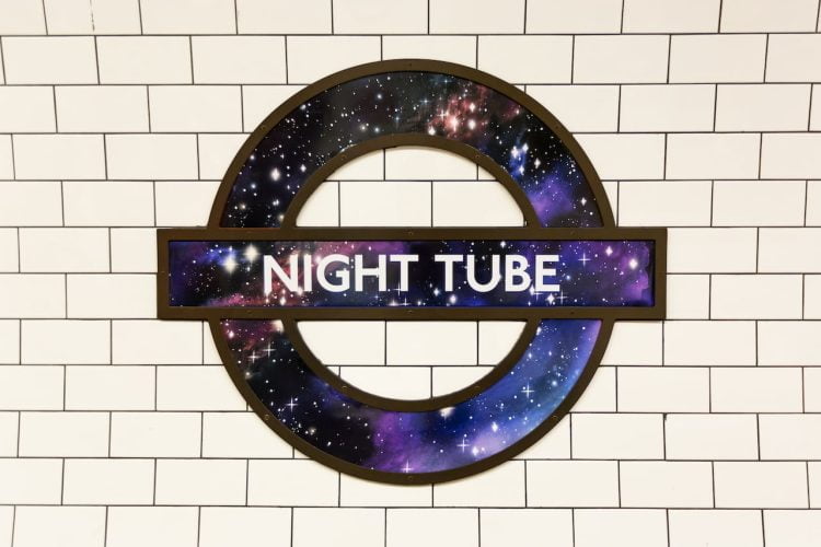 Night themed Night Tube Roundel