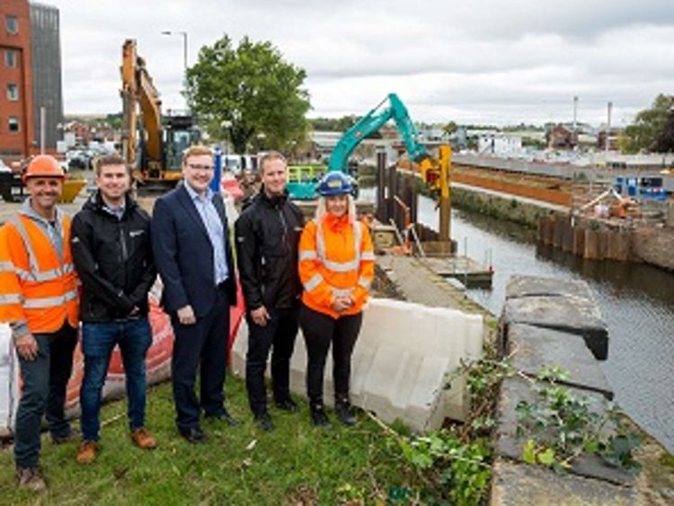 Works begin on town centre flood defence