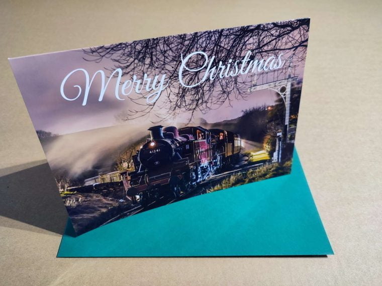 Keighley and Worth Valley Railway steam train christmas card