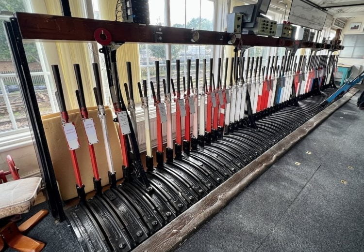 65 Lever Frame kept in place in Bridlington South signal box