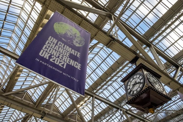 COP26 Signage at Glasgow Central Station