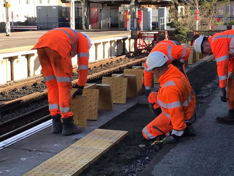 Weymouth station paving install